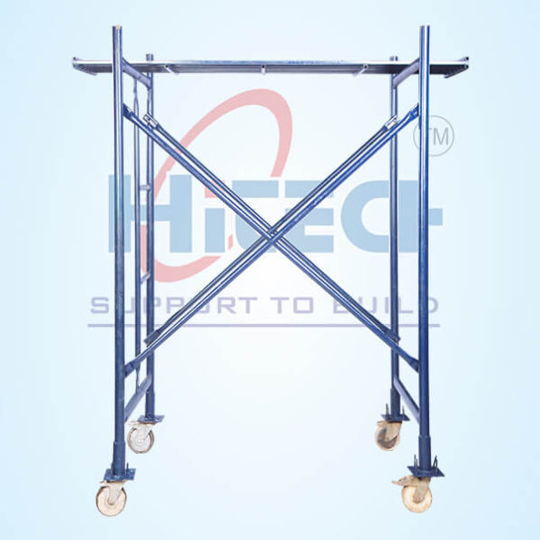 H Frame with cross bracing, wheel and platform